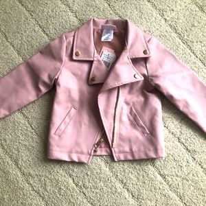 NWT Toddler Pink Leather Coat
